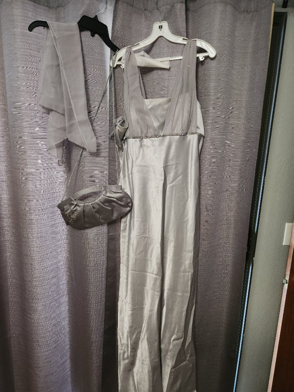Vintage silver evening gown